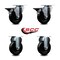 Service Caster 4'' Hard Rubber Wheel Swivel Top Plate Caster Set with 2 Posi Brakes 2 Rigid, 4PK SCC-20S414-HRS-PLB-2-R-2 - alternate 5